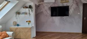TV a/nebo společenská místnost v ubytování Apartament w centrum - Nasze poddasze