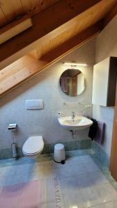 a bathroom with a toilet and a sink at Apartment Stella in San Lorenzo di Sebato