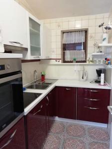 a small kitchen with a sink and a stove at Apartment Branko in Drage