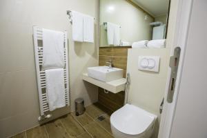 a small bathroom with a toilet and a sink at Green Nature Hotel & Apartments in Sarajevo