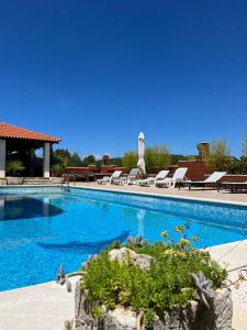 a swimming pool with lounge chairs next to a resort at Apartment with swimming pool in Jelsa +34 photos