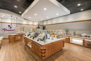 a large kitchen with a lot of counter tops at The Inn at Virginia Tech - On Campus in Blacksburg