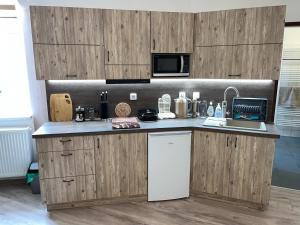 Kuhinja oz. manjša kuhinja v nastanitvi Apartmány Nežárka a privátní wellness