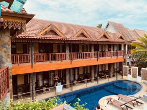 an aerial view of the resort with a swimming pool at Delight Resort in Haad Rin