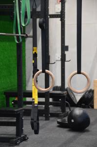 a gym with a pair of scissors and a ball at Cozy Stays Cayala Apartments (407) in Guatemala