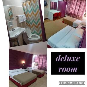 a collage of pictures of a hotel room at BEST FORTUNE HOTEL at CHINATOWN in Manila