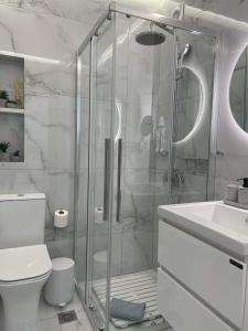 Et badeværelse på Thea Luxury Apartment