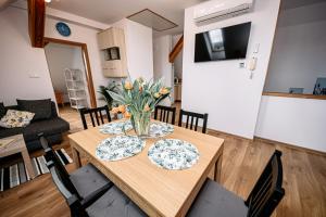 Televízia a/alebo spoločenská miestnosť v ubytovaní Apartament Pastorówka