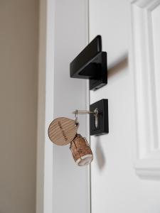 a door knob and a lock on a door at Ferme d'Ecavéé in Celles