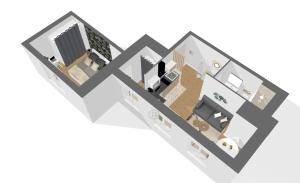 um diagrama de uma casa em Le Zen by EasyEscale em Romilly-sur-Seine