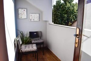 Posezení v ubytování Apartment Stasha with free access to gym