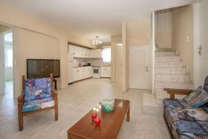 A kitchen or kitchenette at Villa with Private S Pool-Theologos by GHH
