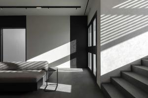Uma área de estar em CUBIC Mykonos Seafront Design Suites