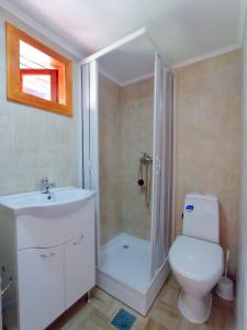 A bathroom at Casa La Agapia