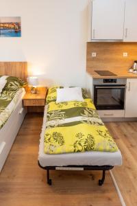 Kuchyň nebo kuchyňský kout v ubytování SWEET HOME Apartman , 30sqm studio, free private parking, mountain view, balcony, 20 min from downtown