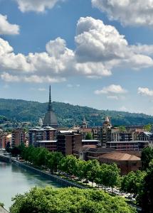 vista su una città con un fiume e su edifici di Attico&Nuvole a Torino