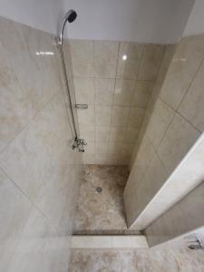 a shower with a glass door in a bathroom at Lucky Sun Kranevo Apartments in Kranevo