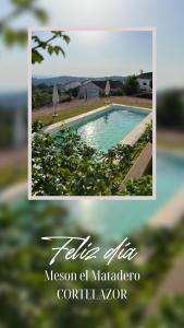 un collage di una foto di una piscina di Posada Matadero a Cortelazor