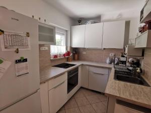 Kuchyňa alebo kuchynka v ubytovaní Kaméleon Apartmanház EV töltéssel