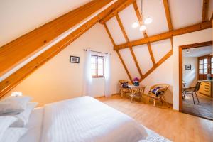 Voodi või voodid majutusasutuse Smile Apartments mit Donaublick toas