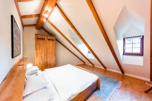 Voodi või voodid majutusasutuse Smile Apartments mit Donaublick toas