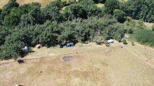an aerial view of a field with trees and tents at Tent Pitch only no accommodation supplied in Elsenham