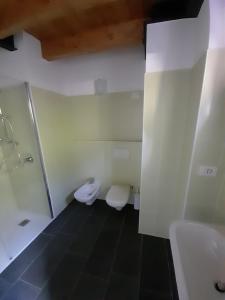 a bathroom with a toilet and a sink at Cascina Teresina in Veleso