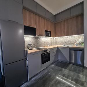 Kuchyň nebo kuchyňský kout v ubytování Up Hostel