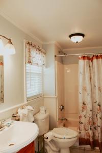 ein Badezimmer mit Toilette und Waschbecken in der Unterkunft Seashell Motel in Dennis + 187 Fotos