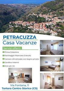 un collage de tres fotos de una ciudad en Petracuzza casa vacanze, en Tortora