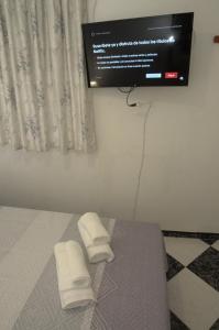 Televízia a/alebo spoločenská miestnosť v ubytovaní Habitación en el corazón del centro de Malaga