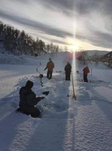 Senja arctic lodge v zimě