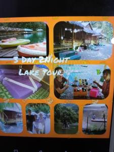 a collage of pictures of a house and a pool at Wassana Camp & Khai Jungle Experience Centour in Ban Kraison