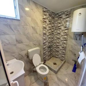 a bathroom with a toilet and a sink at Studio Apartman Susanj Bar in Bar