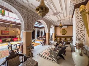 Posezení v ubytování Perlekech Riad & Spa