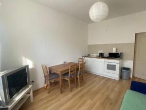 Kuchyň nebo kuchyňský kout v ubytování Budapest Airport-Vecsés Trainstation Apartman K7