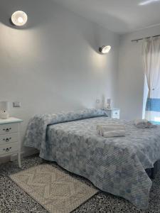 1 dormitorio con 1 cama, vestidor y ventana en Affittacamere Il Vicoletto Aria Ona, en Villagrande Strisaili