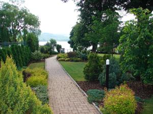 A garden outside Hotel Vltava