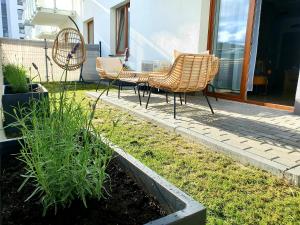Vonkajšia záhrada v ubytovaní Apartament nad Iławką