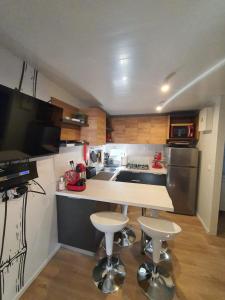 Kuchyň nebo kuchyňský kout v ubytování Mobile home Linico