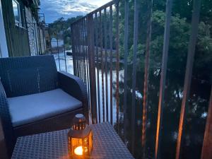 A balcony or terrace at Riverbank Cottage Lake District Double Balcony
