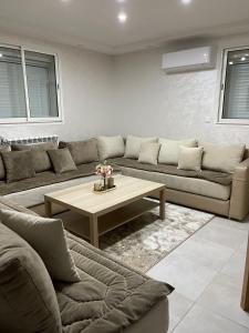 蒙佩利爾的住宿－App T2 a Montpellier，带沙发和咖啡桌的客厅