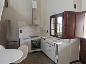 a kitchen with a sink and a refrigerator at La campa de FaedoTonin in Cudillero