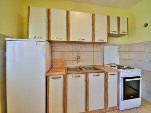 a kitchen with a white refrigerator and a sink at Holiday Home Franjo-2 by Interhome in Ika