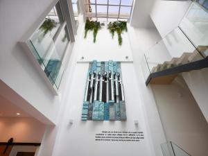 a view from the second floor of a building with a staircase at LD Convento Cister in Málaga