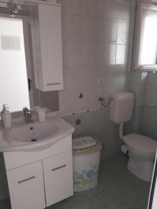 a bathroom with a sink and a toilet at Apartments Pehar in Zaostrog
