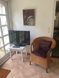 TV a/nebo společenská místnost v ubytování Skovlyset’s B&B