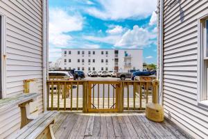 a balcony with a view of a parking lot at Ocean Beach D5 in Ocean City