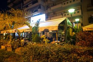 A garden outside Bedway Athens Hostel