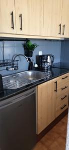 a kitchen with a sink and a dishwasher at Albatros Tenerife Golf Sea View in San Miguel de Abona +39 photos